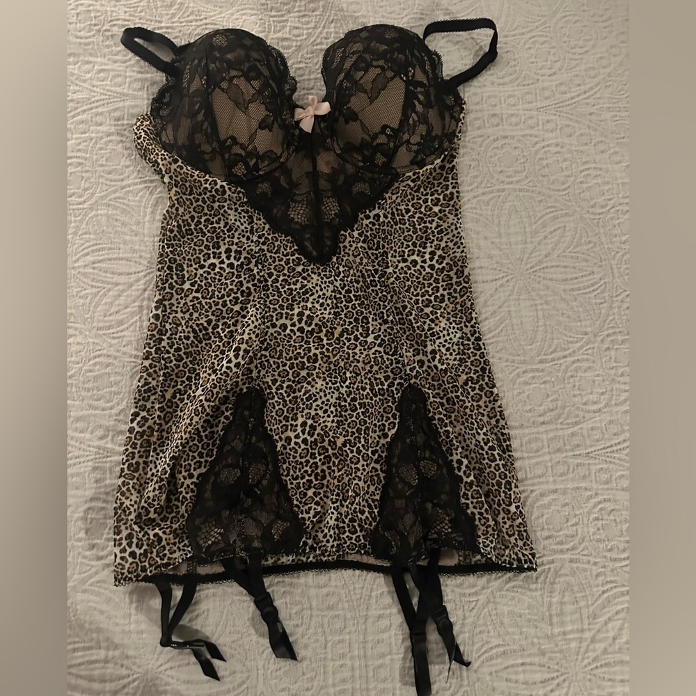 Victoria’s Secret Leopard Print Lingerie with Black Lace